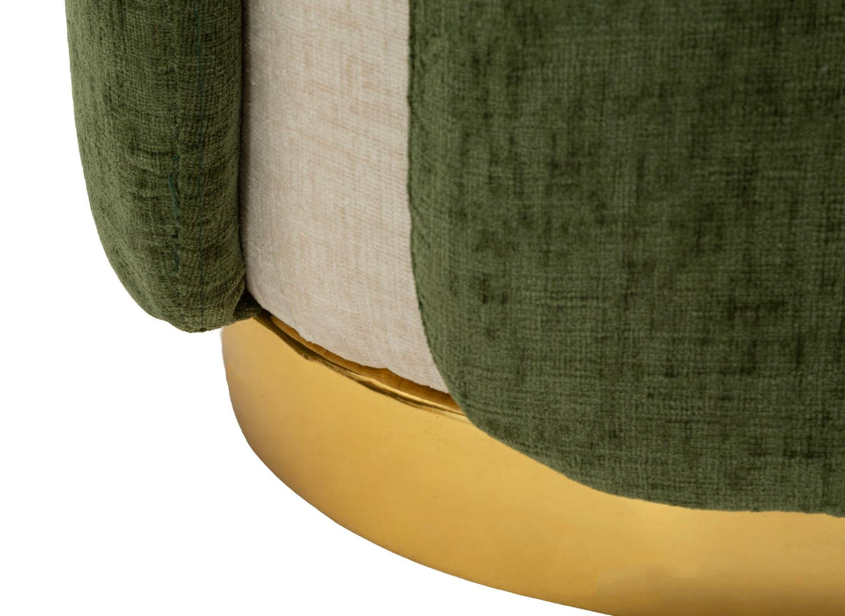 Pouf Stile Glam Bicolore Con Base Dorata Cm Ø 40X50