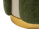 Pouf Stile Glam Bicolore Con Base Dorata Cm Ø 40X50