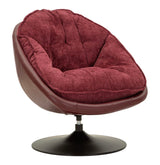 Poltrona Girevole Bordeaux In Stile Retrò  Cm 78X78X84