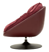 Poltrona Relax Girevole Bordeaux In Stile Retrò - Ferretti