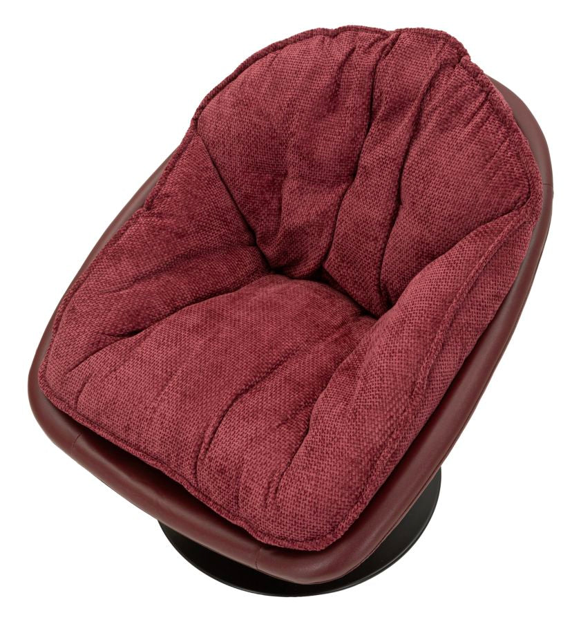 Poltrona Relax Girevole Bordeaux In Stile Retrò - Ferretti