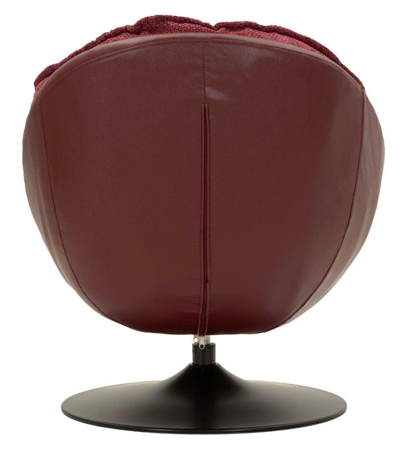 Poltrona Relax Girevole Bordeaux In Stile Retrò - Ferretti