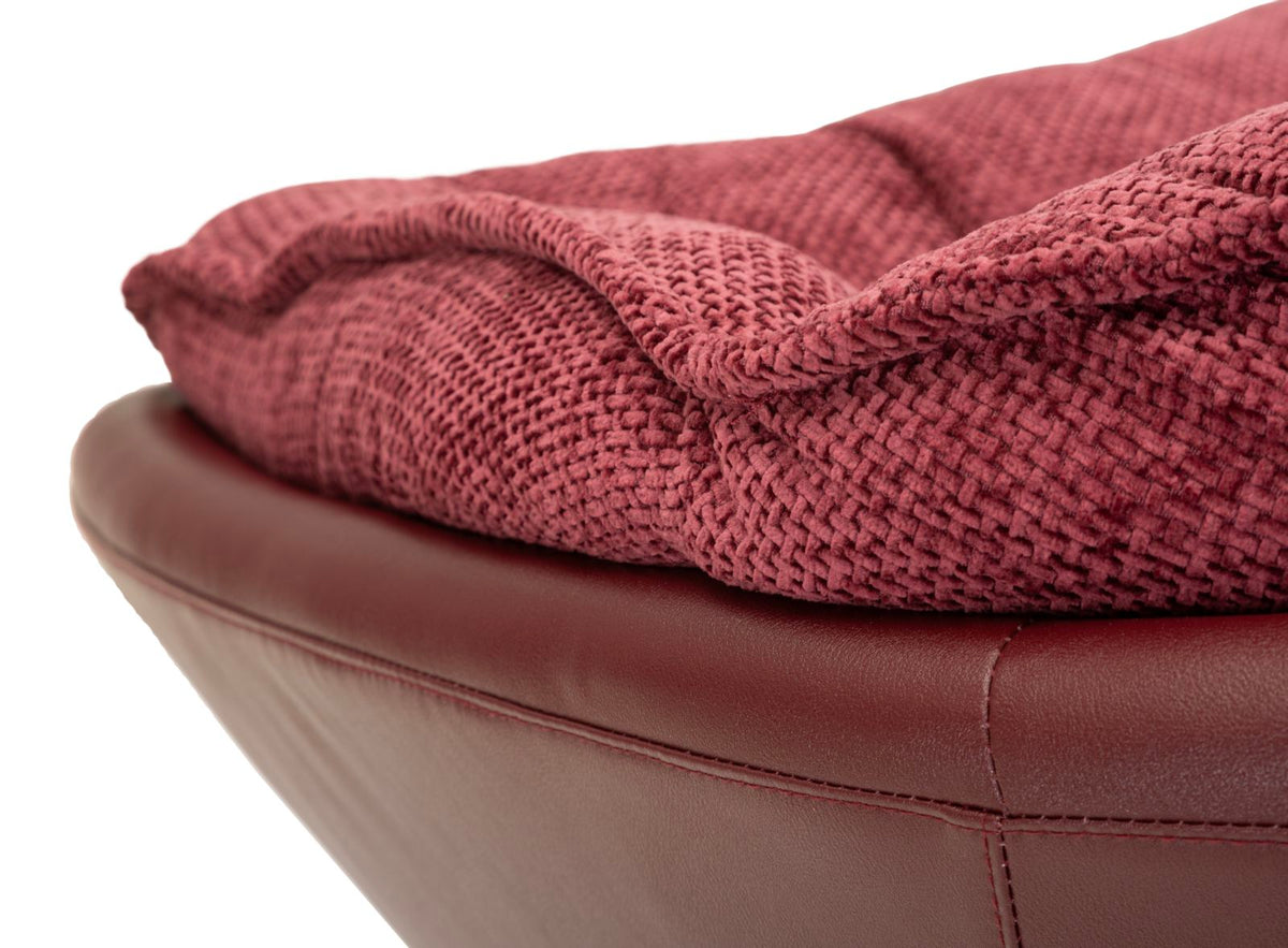 Poltrona Relax Girevole Bordeaux In Stile Retrò - Ferretti