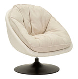 Poltrona Girevole Crema In Stile Retrò  Cm 78X78X84