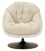Poltrona Relax Girevole Crema In Stile Retrò - Ferretti