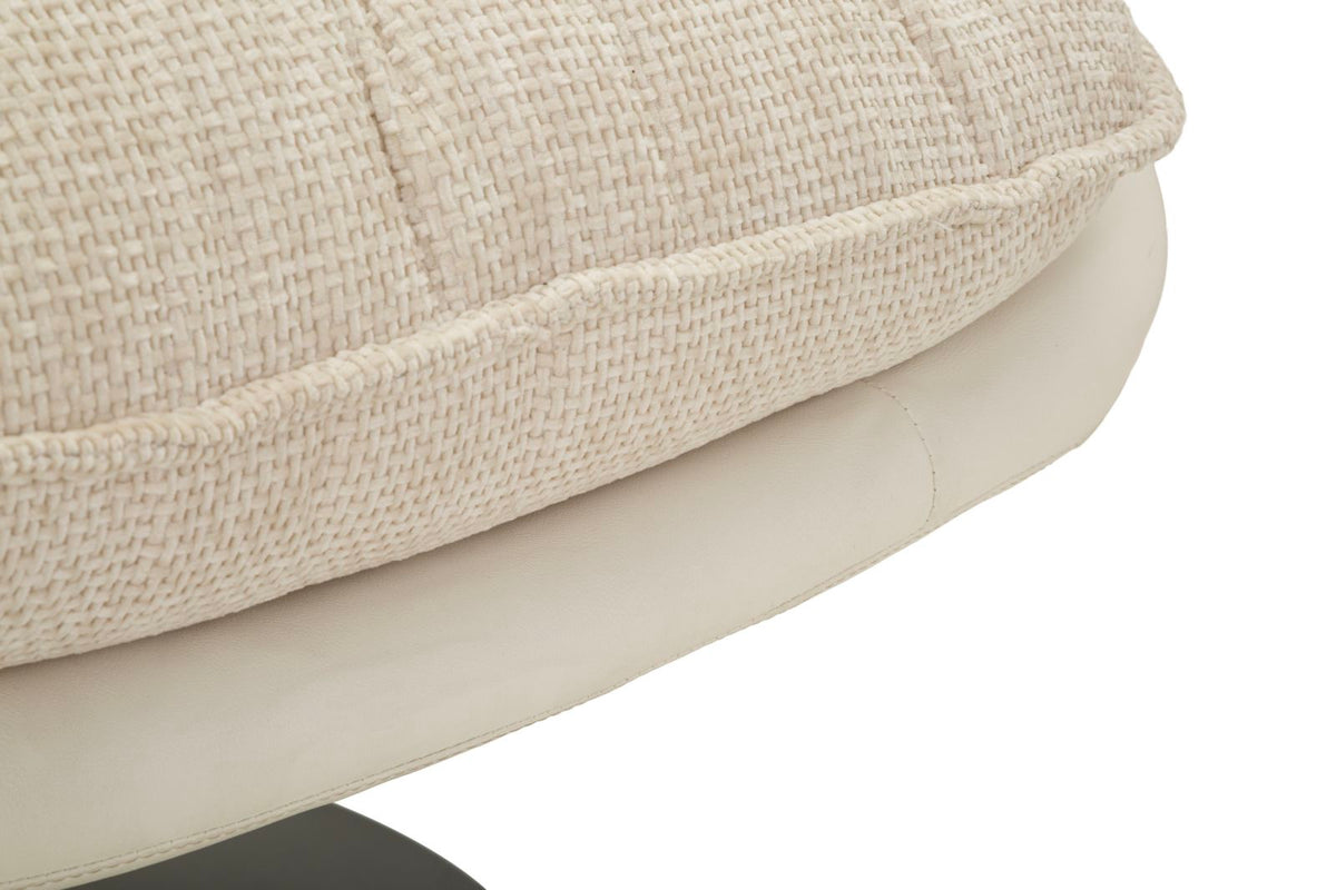Poltrona Relax Girevole Crema In Stile Retrò - Ferretti