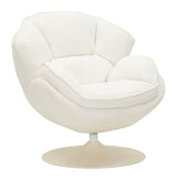 Poltrona Girevole Bianca In Stile Retrò Cm 85X80X81