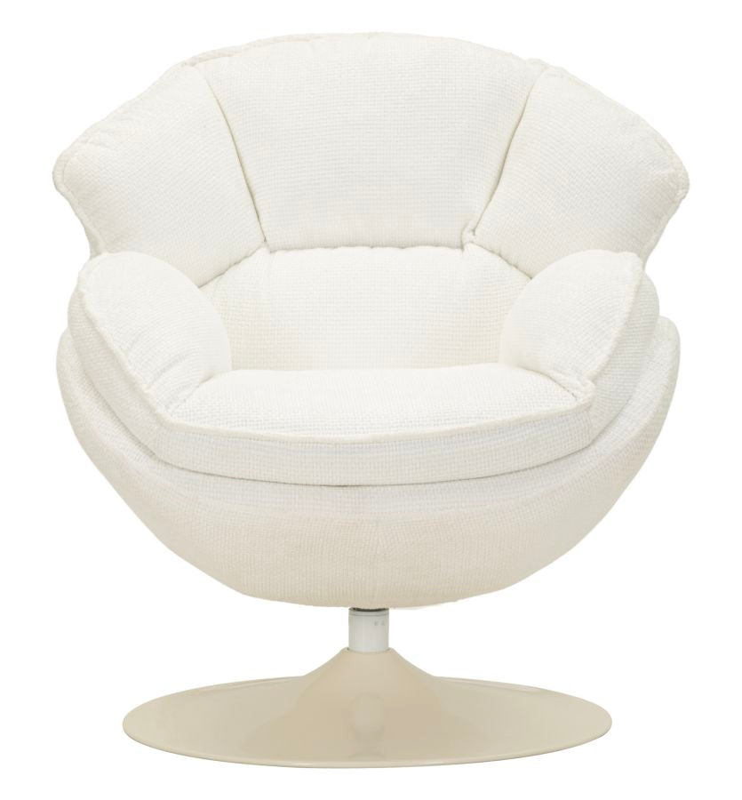 Poltrona Girevole Bianca In Stile Retrò 85X80X81cm - Ferretti