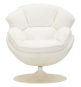 Poltrona Girevole Bianca In Stile Retrò 85X80X81cm - Ferretti