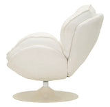 Poltrona Girevole Bianca In Stile Retrò 85X80X81cm - Ferretti