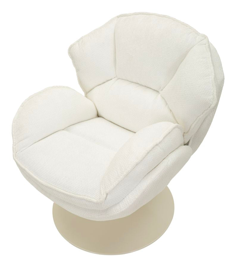 Poltrona Girevole Bianca In Stile Retrò 85X80X81cm - Ferretti