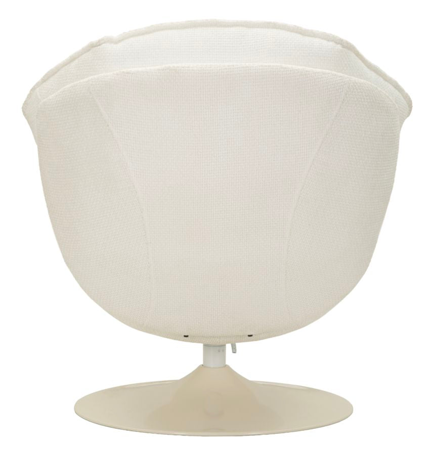 Poltrona Girevole Bianca In Stile Retrò 85X80X81cm - Ferretti