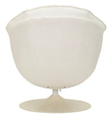 Poltrona Girevole Bianca In Stile Retrò 85X80X81cm - Ferretti