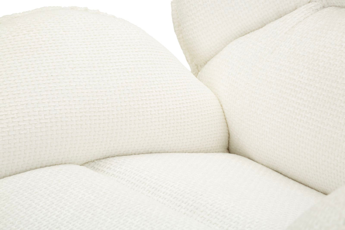 Poltrona Girevole Bianca In Stile Retrò 85X80X81cm - Ferretti