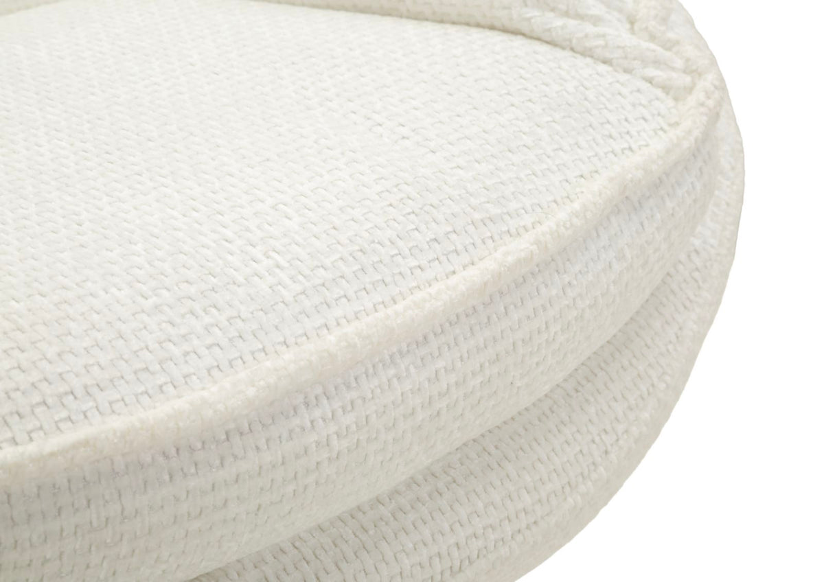 Poltrona Girevole Bianca In Stile Retrò 85X80X81cm - Ferretti
