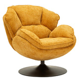 Poltrona Girevole Senape In Stile Retrò Cm 85X80X81