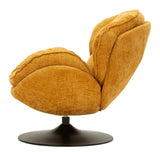 Poltrona Girevole Senape In Stile Retrò 85X80X81cm - Ferretti