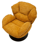 Poltrona Girevole Senape In Stile Retrò 85X80X81cm - Ferretti
