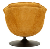 Poltrona Girevole Senape In Stile Retrò 85X80X81cm - Ferretti