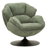 Poltrona Girevole Verde In Stile Retrò Cm 85X80X81