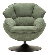 Poltrona Girevole Verde In Stile Retrò 85X80X81cm - Ferretti