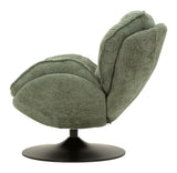 Poltrona Girevole Verde In Stile Retrò 85X80X81cm - Ferretti
