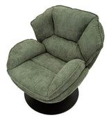 Poltrona Girevole Verde In Stile Retrò 85X80X81cm - Ferretti