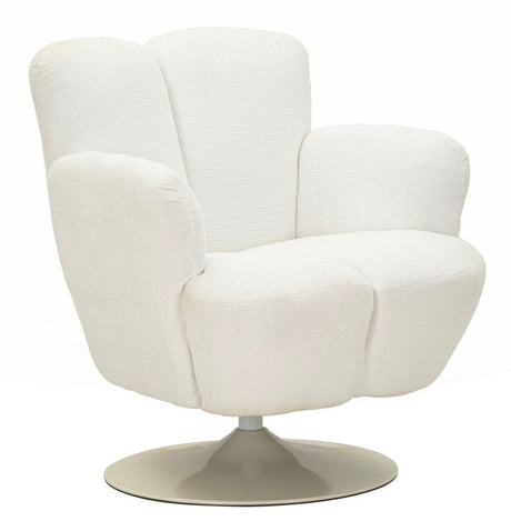Poltrona Girevole Bianca In Stile Retrò  Cm 86X77X92