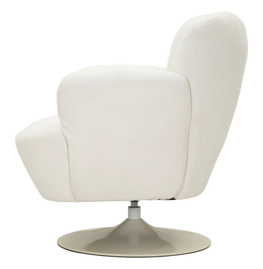 Poltrona Girevole Bianca In Stile Retrò 86X77X92cm - Ferretti