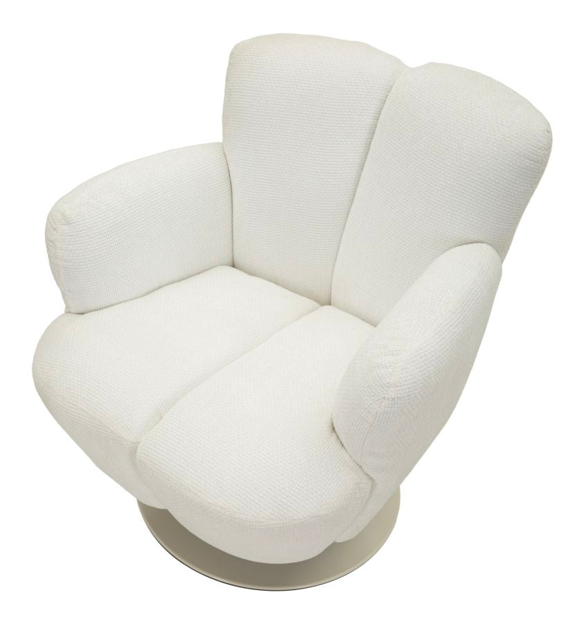 Poltrona Girevole Bianca In Stile Retrò 86X77X92cm - Ferretti