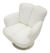 Poltrona Girevole Bianca In Stile Retrò 86X77X92cm - Ferretti