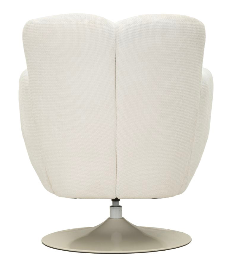 Poltrona Girevole Bianca In Stile Retrò 86X77X92cm - Ferretti