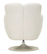 Poltrona Girevole Bianca In Stile Retrò 86X77X92cm - Ferretti