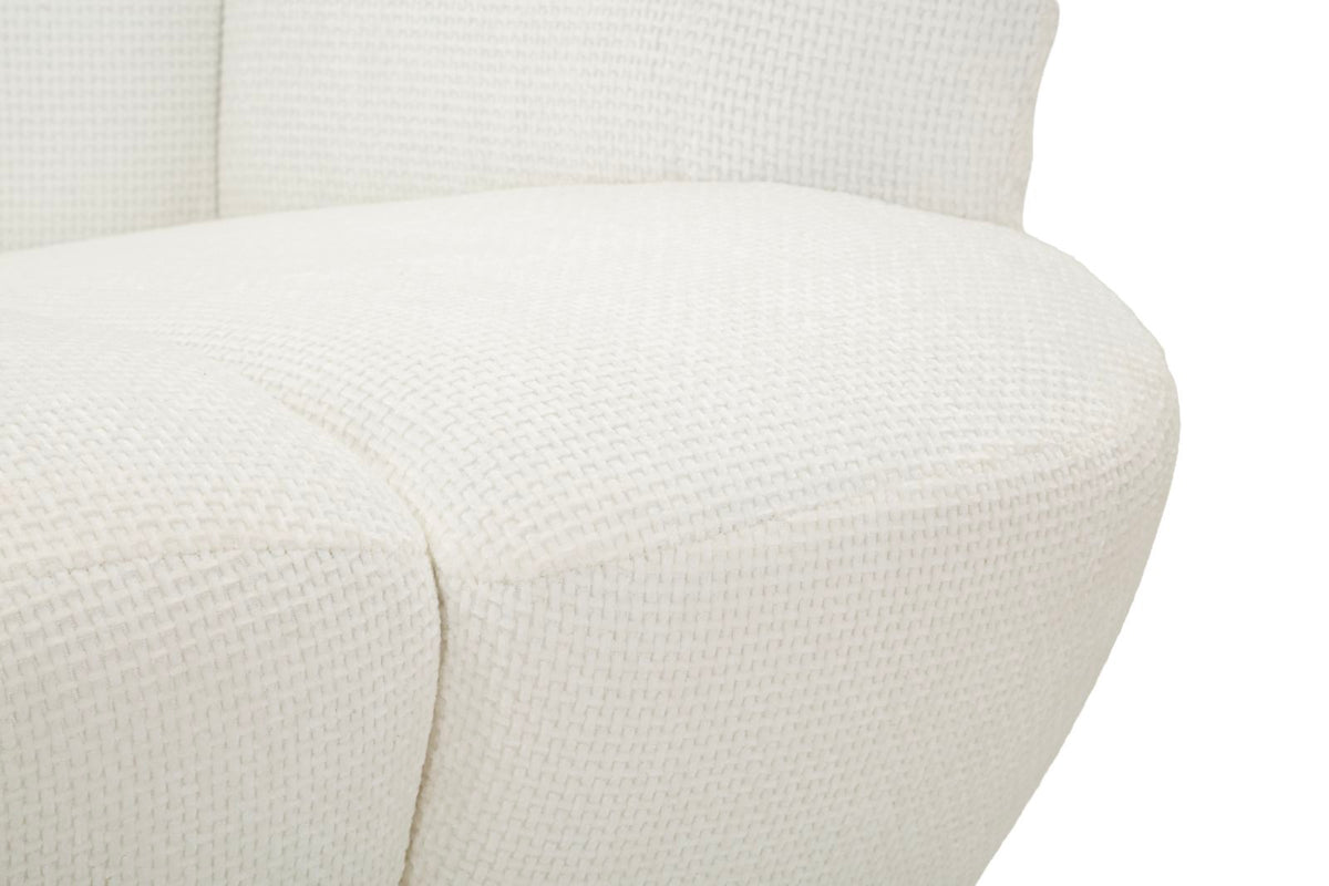 Poltrona Girevole Bianca In Stile Retrò 86X77X92cm - Ferretti