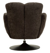 Poltrona Girevole Nera In Stile Retrò 86X77X92cm - Ferretti