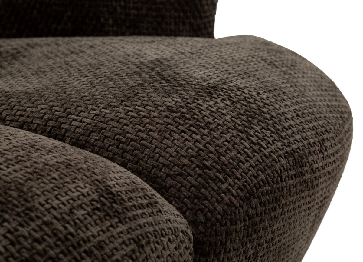 Poltrona Girevole Nera In Stile Retrò 86X77X92cm - Ferretti