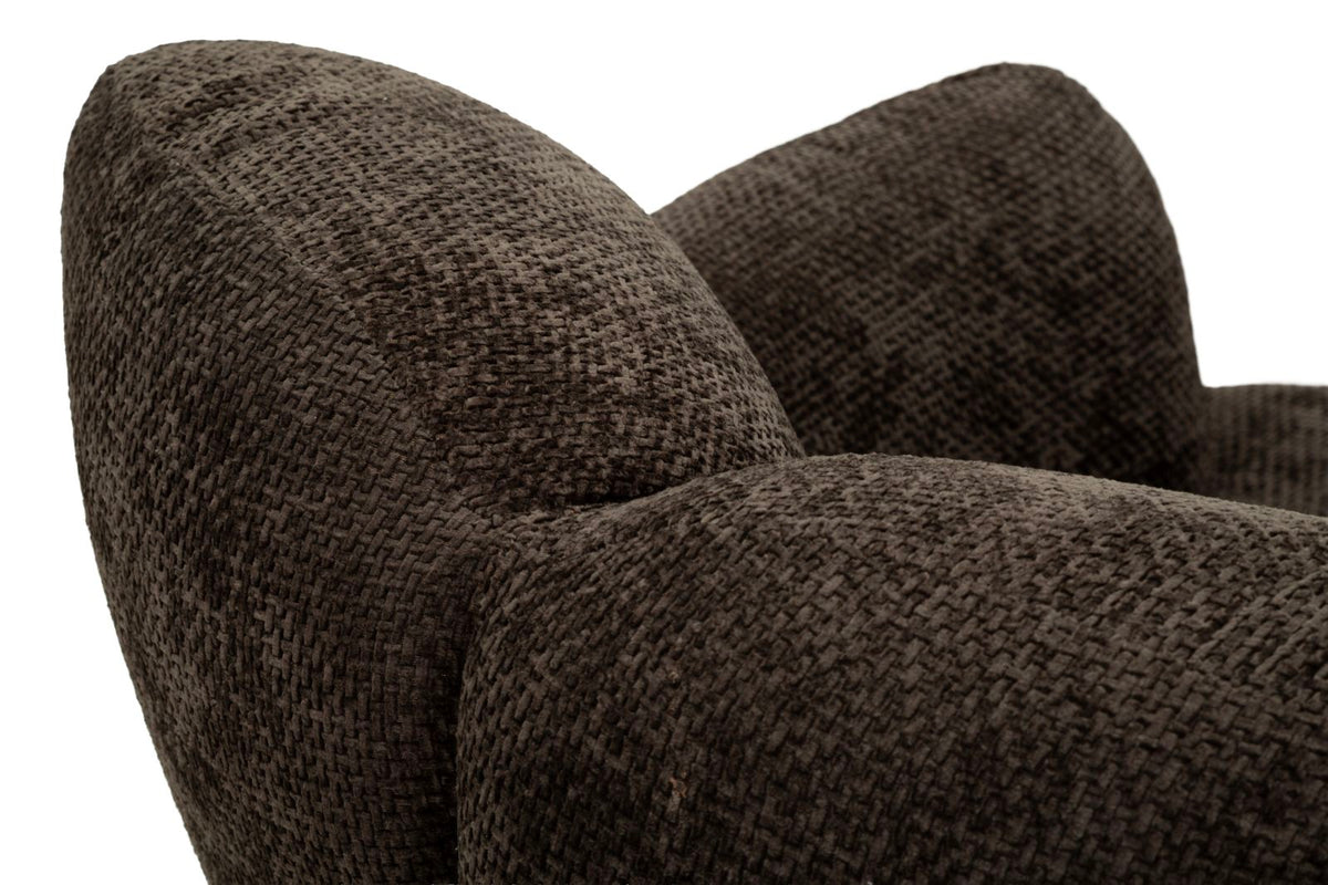 Poltrona Girevole Nera In Stile Retrò 86X77X92cm - Ferretti
