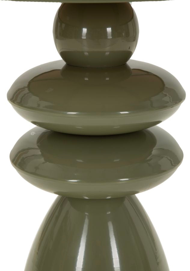 Tavolinetto In Metallo Con Piano In Legno Ø 45,5X49cm - Ferretti