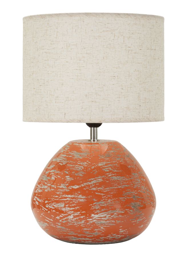 Lampada Da Tavolo Arancione Stile Contemporaneo  Cm 30X49