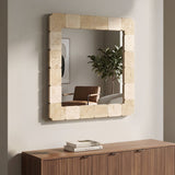 Specchio Da Parete Quadrato Stile Naturale 90X2,5X90cm - Ferretti
