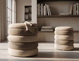 Set 2 Pouf Stile Nordico Cm Ø 44X47-35X39