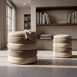 Set 2 Pouf Stile Nordico Naturale - Ferretti