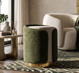 Pouf Stile Glam Bicolore Con Base Dorata Cm Ø 40X50