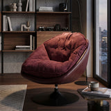Poltrona Relax Girevole Bordeaux In Stile Retrò - Ferretti