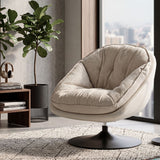 Poltrona Relax Girevole Crema In Stile Retrò - Ferretti