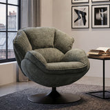 Poltrona Girevole Verde In Stile Retrò 85X80X81cm - Ferretti