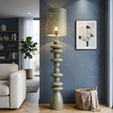 Lampada Da Terra In Metallo Con Paralume Intagliato - Ferretti