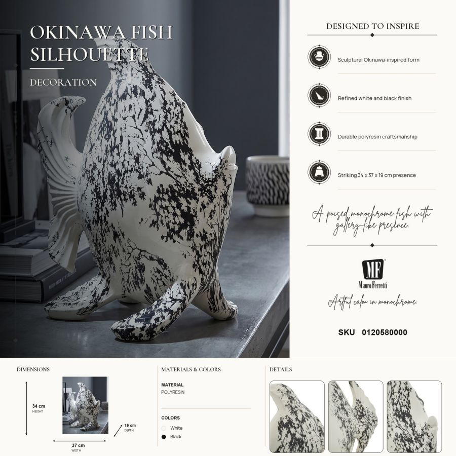 Scultura A Forma Di Pesce Stile Orientale - Ferretti