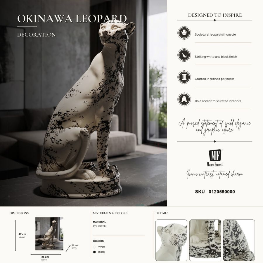 Scultura A Forma Di Leopardo Stile Orientale - Ferretti