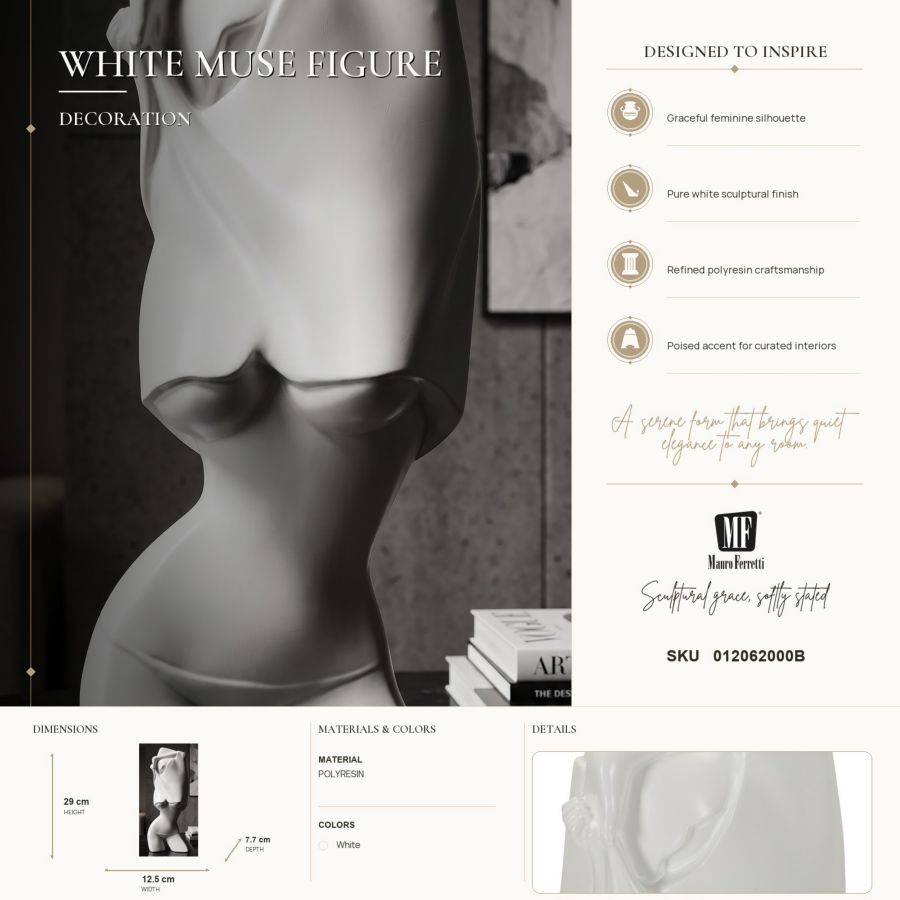Scultura Figura Femminile Minimal Cm 12,5X7,7X29